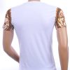 MONTFLEURI trendy ronde hals panter heren T-Shirt met steentjes Wit