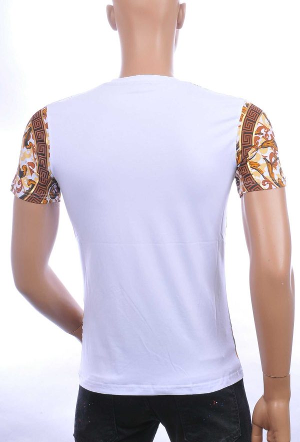MONTFLEURI trendy ronde hals panter heren T-Shirt met steentjes Wit