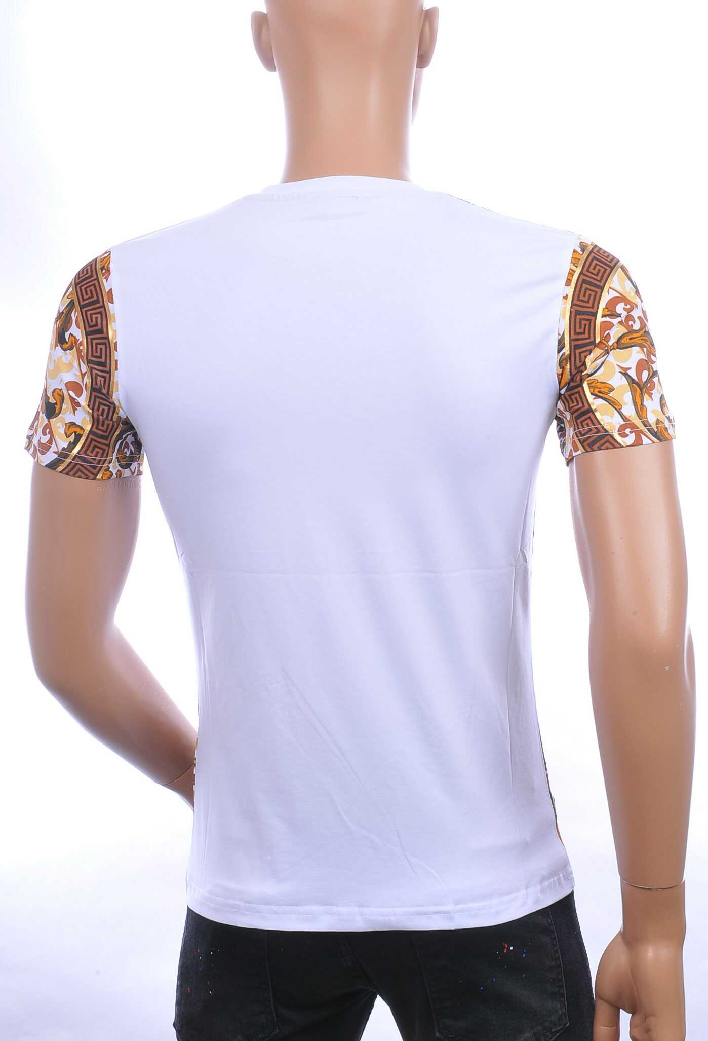 MONTFLEURI trendy ronde hals panter heren T-Shirt met steentjes Wit