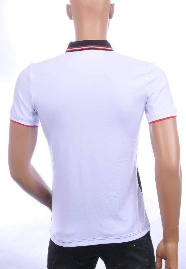 CLUB JU trendy allover modern dessin heren polo T-Shirt Zwart-Rood