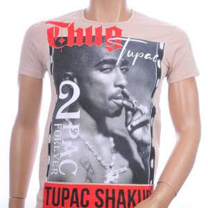 BLACKROCK trendy ronde hals heren TUPAC T-Shirt Beige