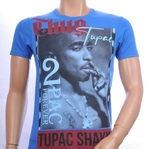 BLACKROCK trendy ronde hals heren TUPAC T-Shirt Blauw