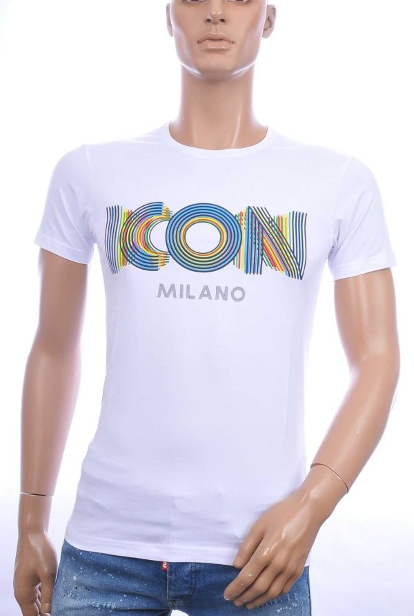 BLACKROCK trendy ronde hals heren T-Shirt met ICON logo Wit