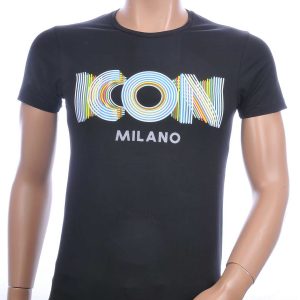 BLACKROCK trendy ronde hals heren T-Shirt met ICON logo Zwart