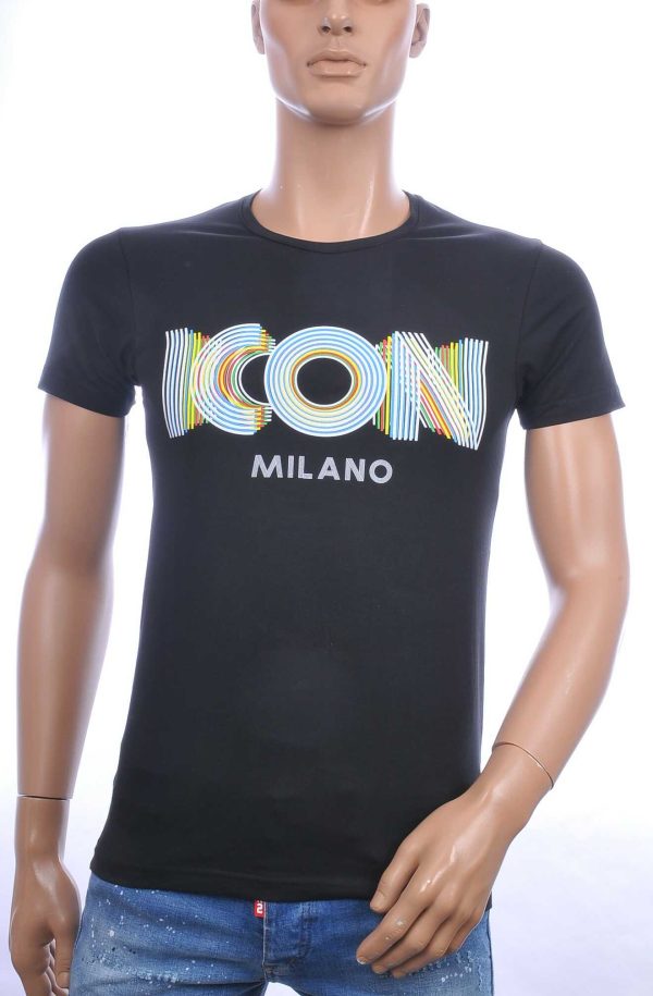 BLACKROCK trendy ronde hals heren T-Shirt met ICON logo Zwart