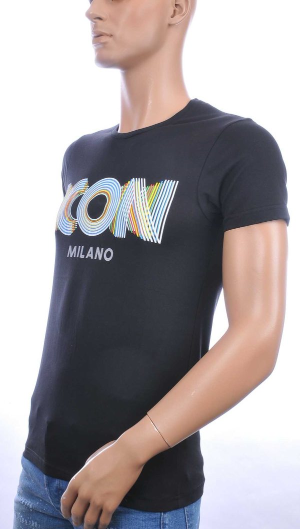 BLACKROCK trendy ronde hals heren T-Shirt met ICON logo Zwart