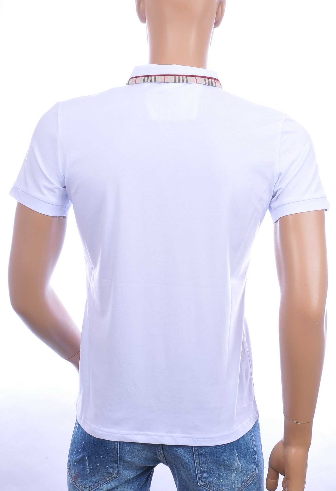 CI-BORG trendy effen heren polo T-Shirt met sier borstzak Wit