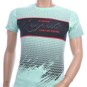 Ci-Borg trendy RESPECT ronde hals heren T-shirt Groen