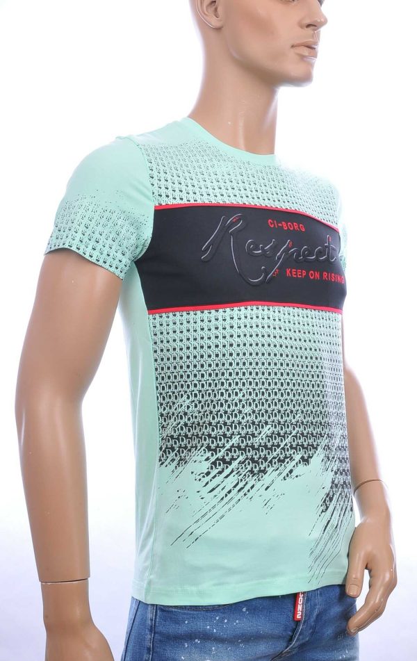 Ci-Borg trendy RESPECT ronde hals heren T-shirt Groen