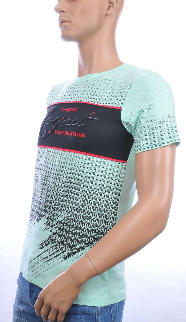 Ci-Borg trendy RESPECT ronde hals heren T-shirt Groen