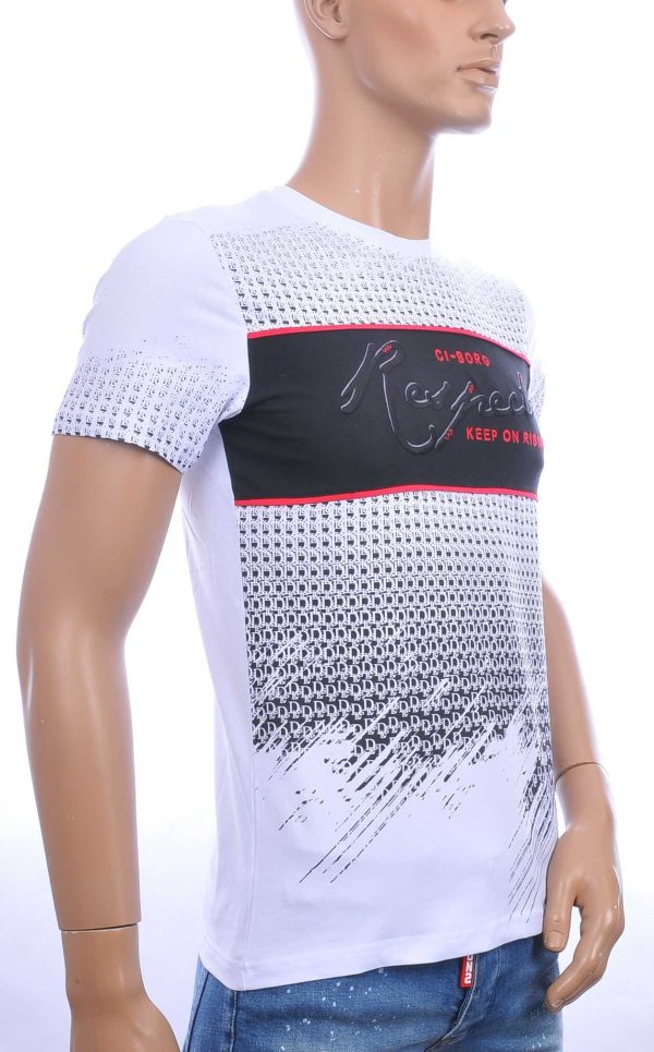 Ci-Borg trendy RESPECT ronde hals heren T-shirt Wit
