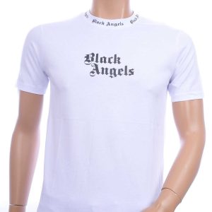 FRANCO RENZO trendy BLACK ANGELS ronde hals heren T-Shirt Wit