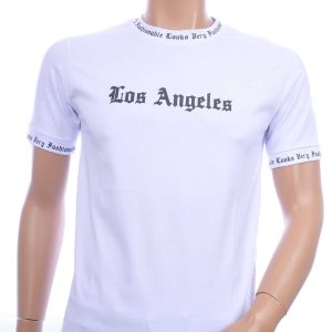 FRANCO RENZO trendy LOS ANGELES ronde hals heren T-Shirt Wit