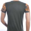 Les DESIGNERS ronde hals leeuwenkop print T-shirt met steentjes Khaki