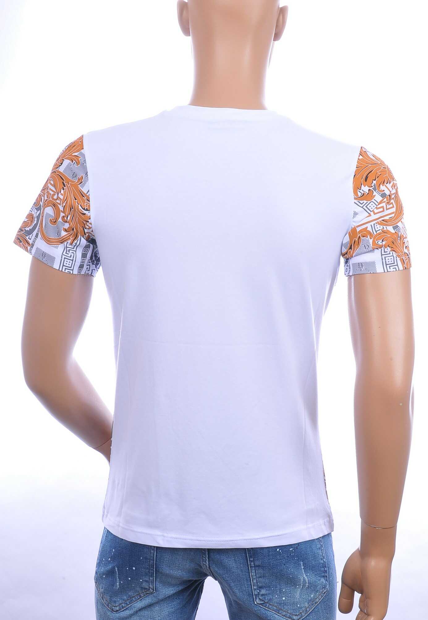 Les DESIGNERS ronde hals leeuwenkop print T-shirt met steentjes Wit