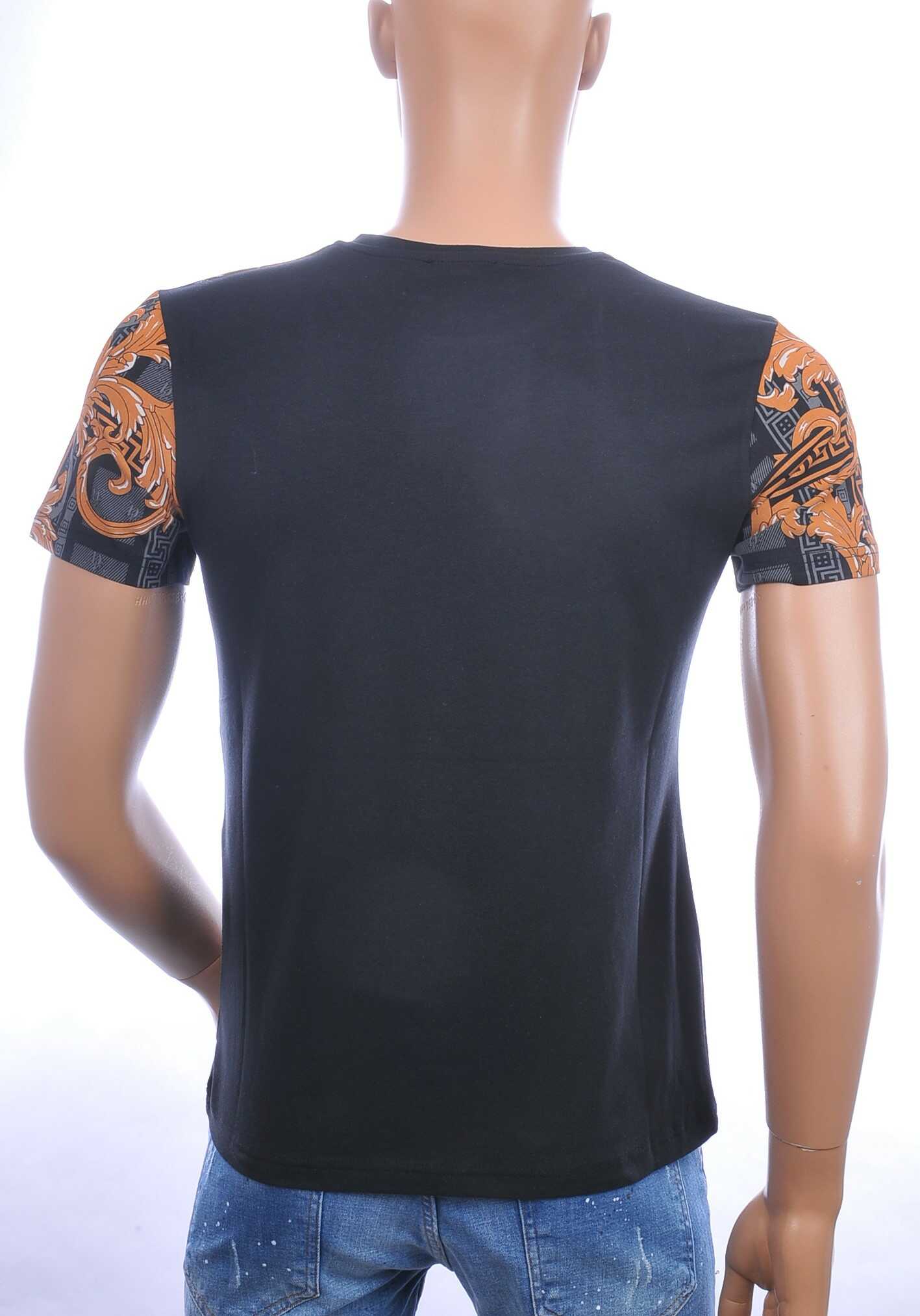 Les DESIGNERS ronde hals leeuwenkop print T-shirt met steentjes Zwart