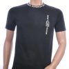 FRANCO RENZO trendy ronde hals heren T-Shirt met borstzak Zwart