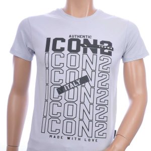 ICON2 trendy ronde hals heren T-Shirt Grijs