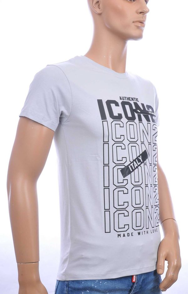 ICON2 trendy ronde hals heren T-Shirt Grijs