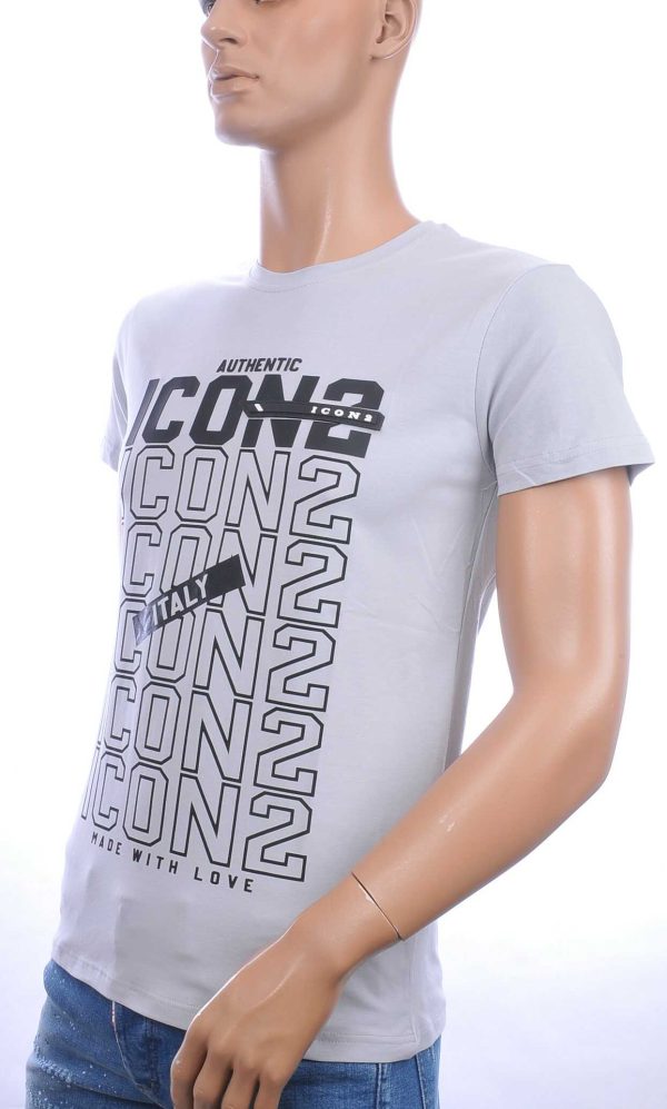 ICON2 trendy ronde hals heren T-Shirt Grijs