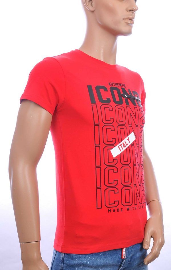 ICON2 trendy ronde hals heren T-Shirt Rood