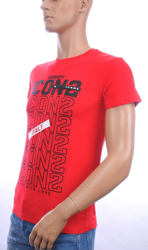 ICON2 trendy ronde hals heren T-Shirt Rood