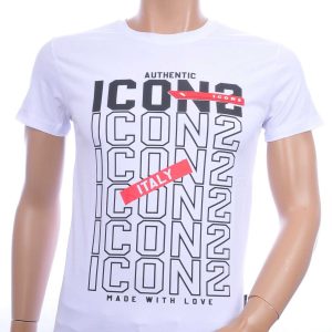 ICON2 trendy ronde hals heren T-Shirt Wit