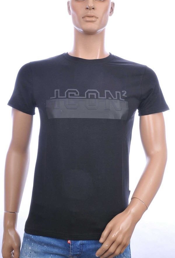 ICON2 trendy ronde hals heren T-Shirt Zwart