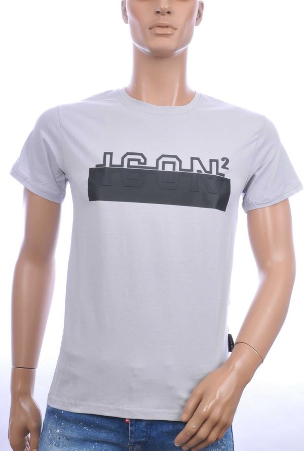 ICON2 trendy ronde hals heren T-Shirt Grijs