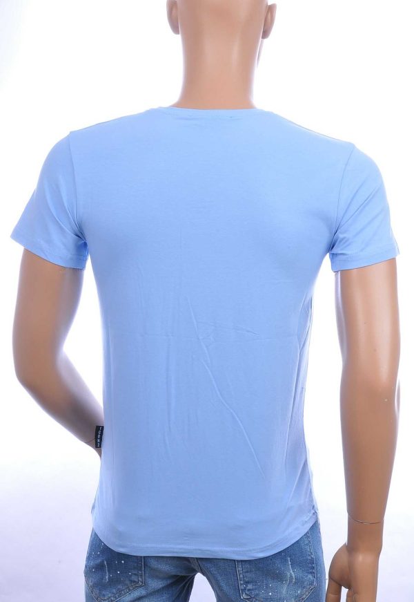ICON2 trendy ronde hals heren T-Shirt met verfspetters Blauw