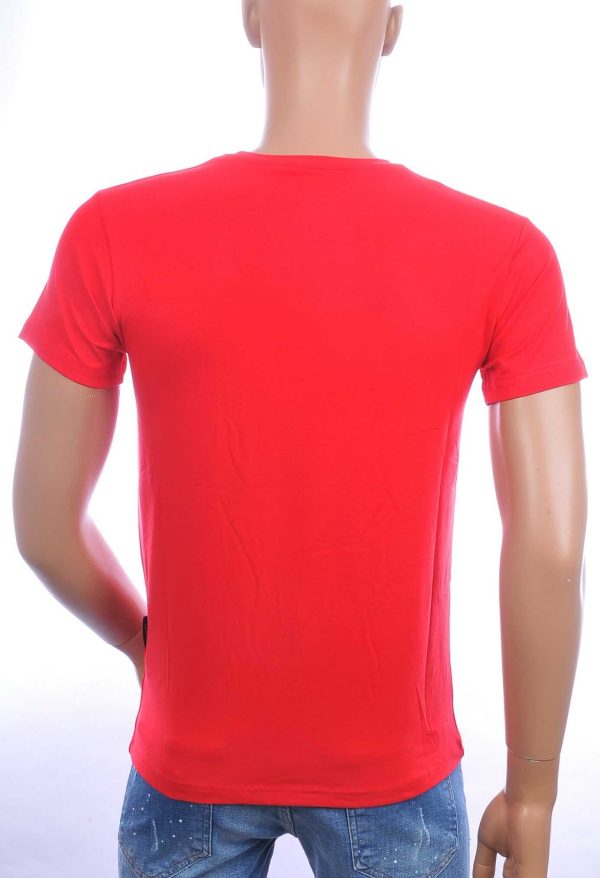 ICON2 trendy ronde hals heren T-Shirt met verfspetters Rood