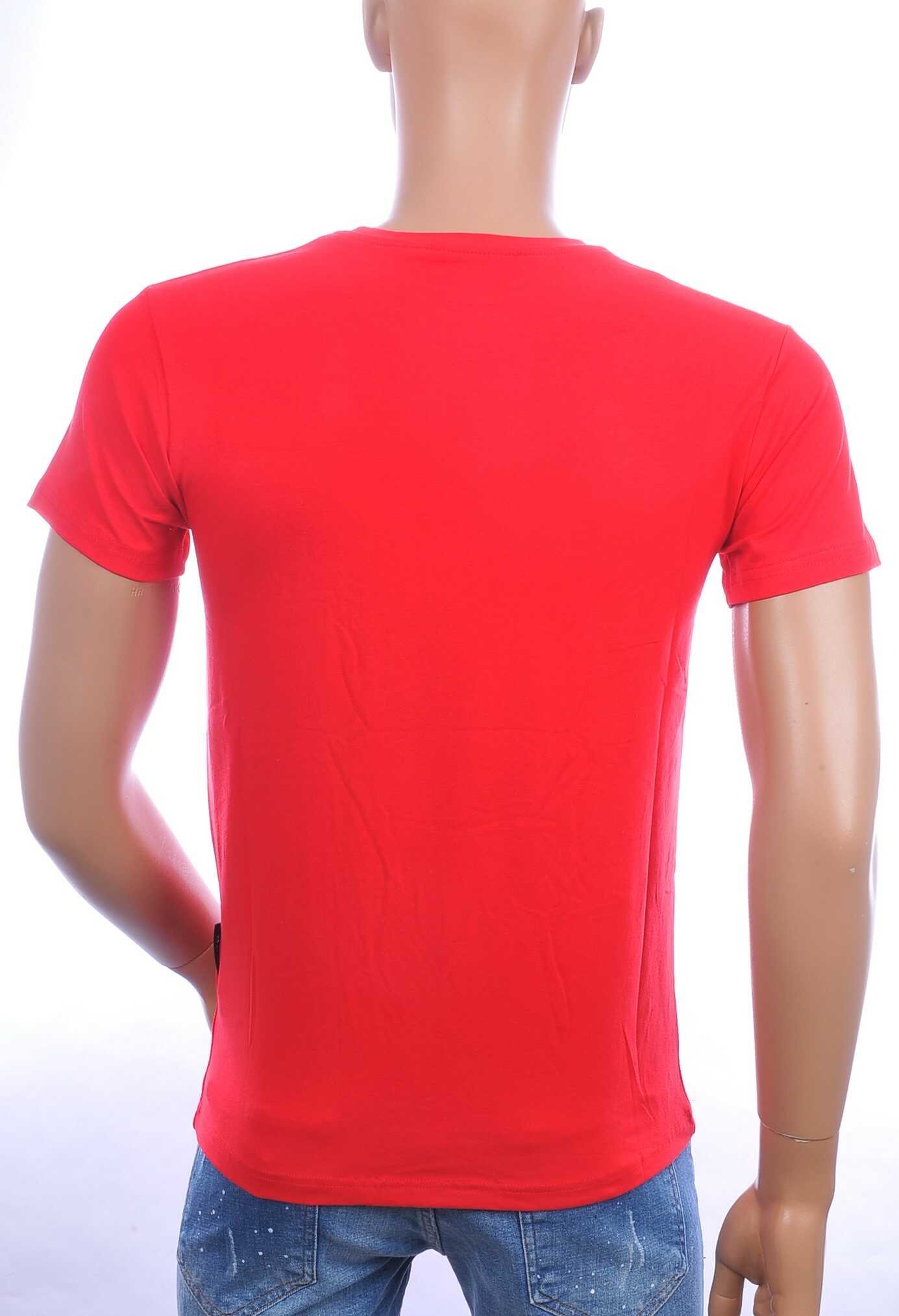 ICON2 trendy ronde hals heren T-Shirt met verfspetters Rood