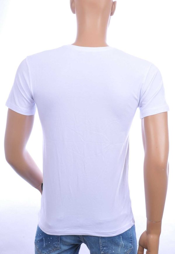 ICON2 trendy ronde hals heren T-Shirt met verfspetters Wit