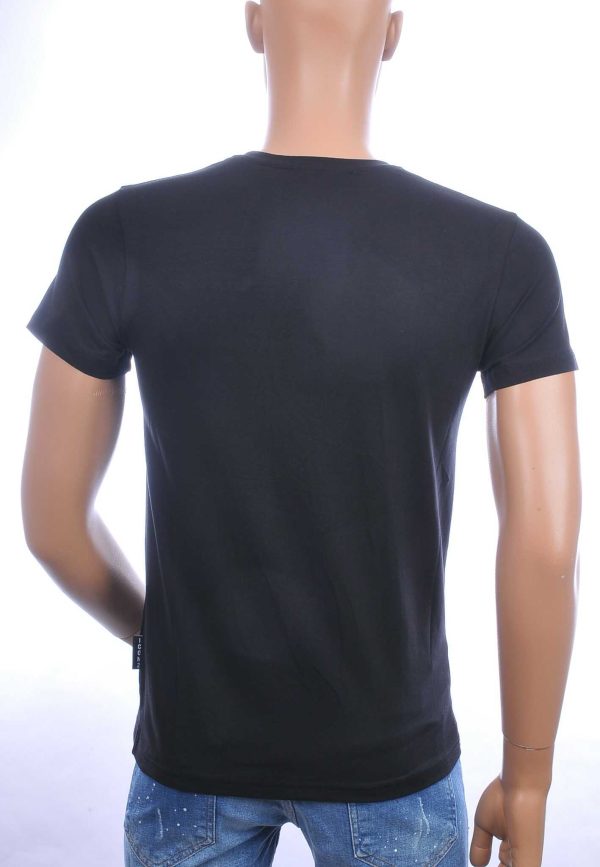 ICON2 trendy ronde hals heren T-Shirt met verfspetters Zwart