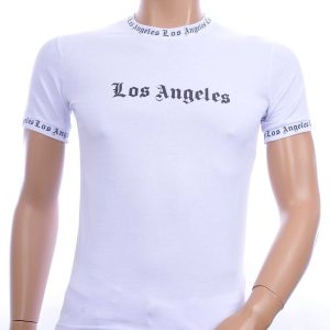 BY BUGOTTI trendy LOS ANGELES ronde hals heren T-Shirt Wit