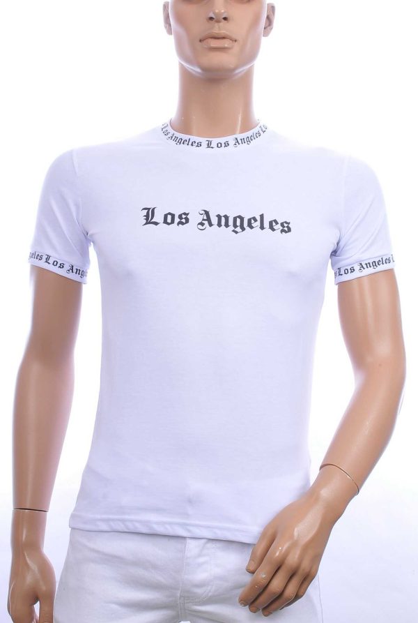 BY BUGOTTI trendy LOS ANGELES ronde hals heren T-Shirt Wit