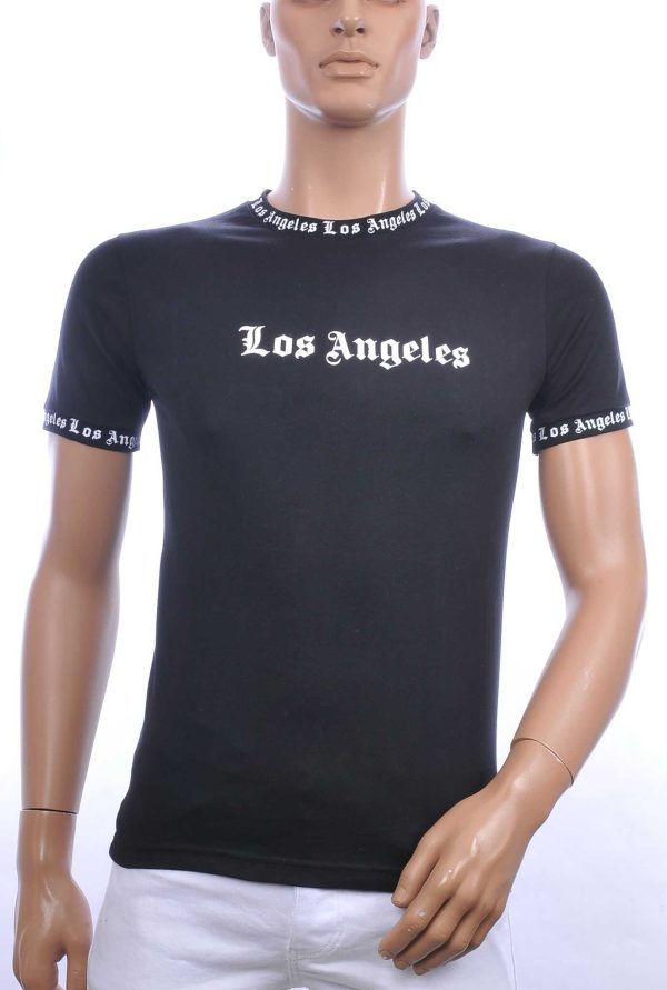 BY BUGOTTI trendy LOS ANGELES ronde hals heren T-Shirt Zwart