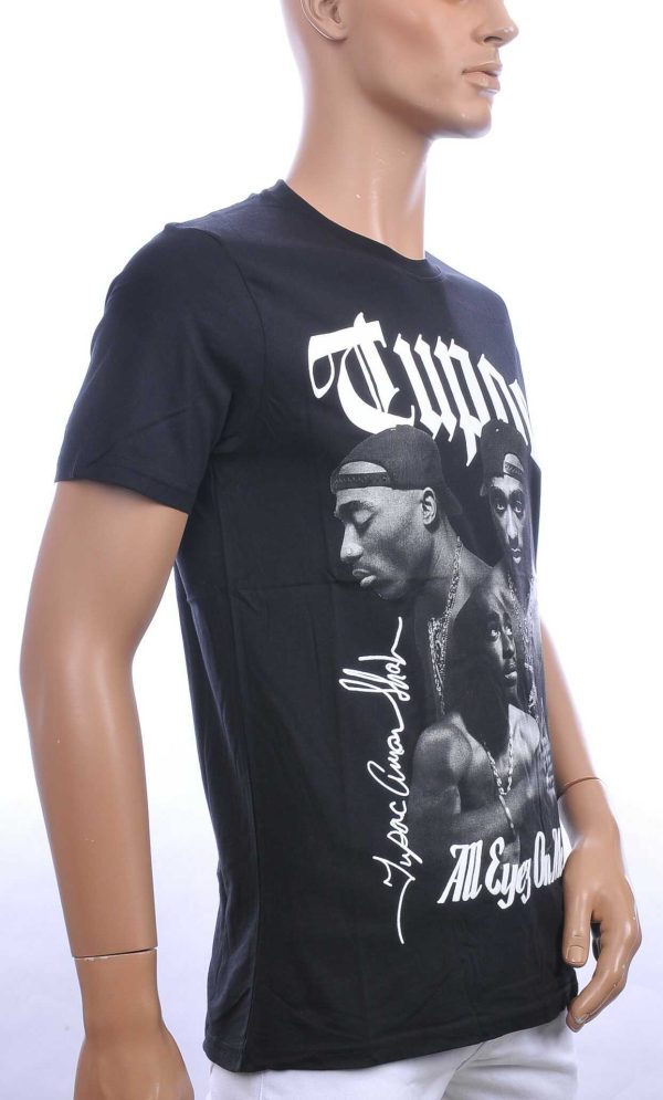 CONTOUR trendy ronde hals TUPAC heren T-Shirt Zwart