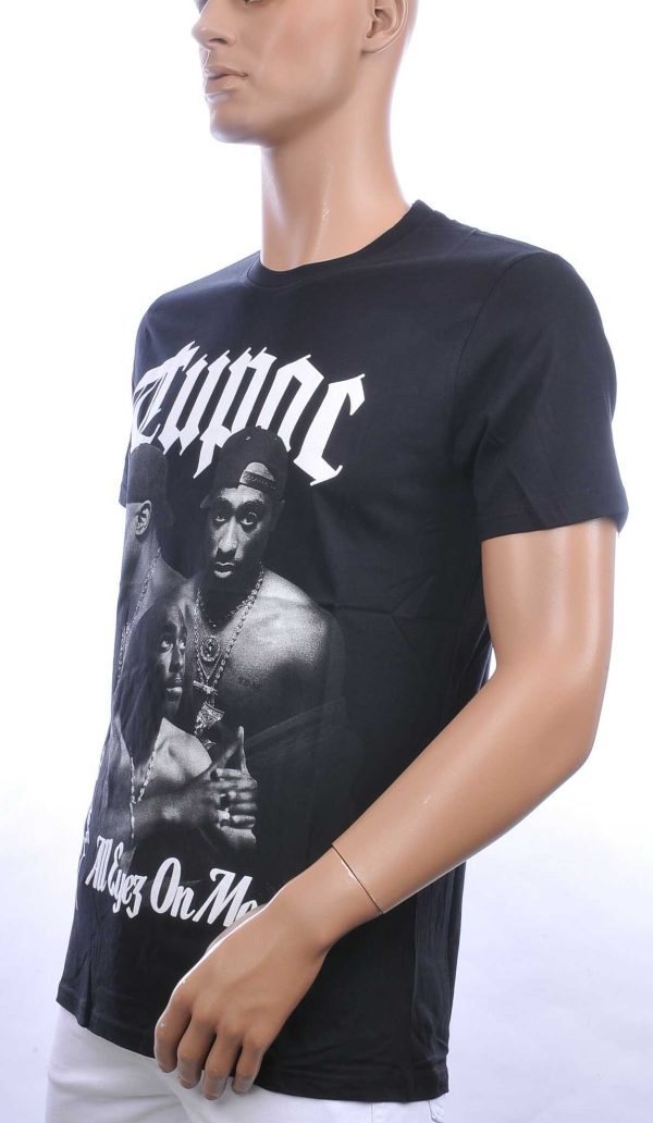 CONTOUR trendy ronde hals TUPAC heren T-Shirt Zwart