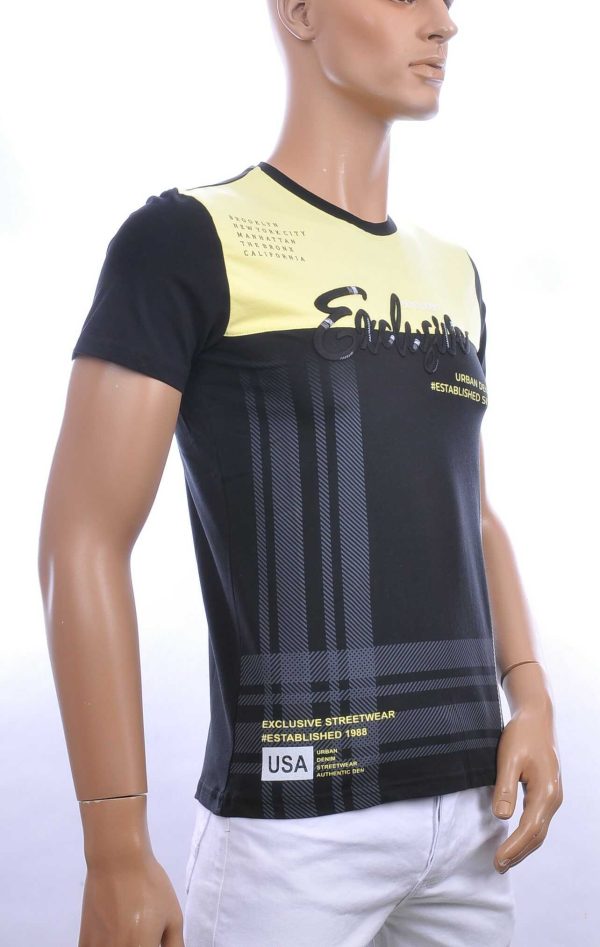 Ci-Borg trendy EXCLUSIVE ronde hals heren T-shirt Geel