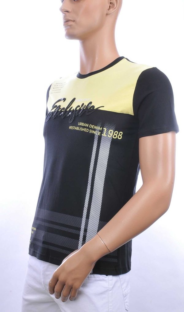 Ci-Borg trendy EXCLUSIVE ronde hals heren T-shirt Geel