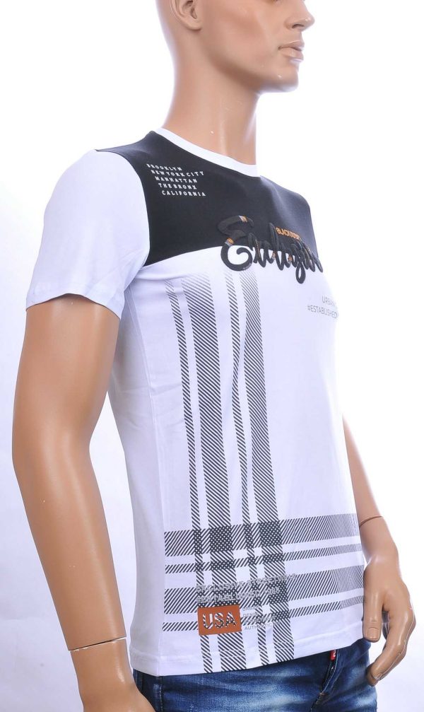 Ci-Borg trendy EXCLUSIVE ronde hals heren T-shirt Wit