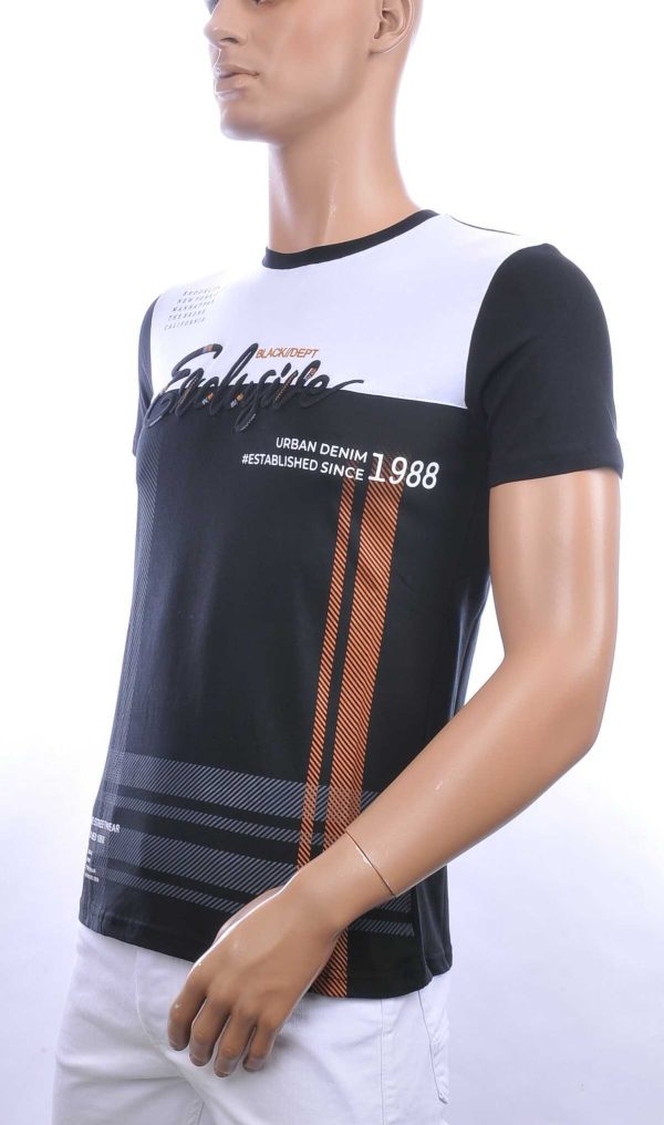 Ci-Borg trendy EXCLUSIVE ronde hals heren T-shirt Zwart