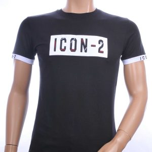 Ci-Borg trendy ICON-2 ronde hals heren T-shirt Zwart