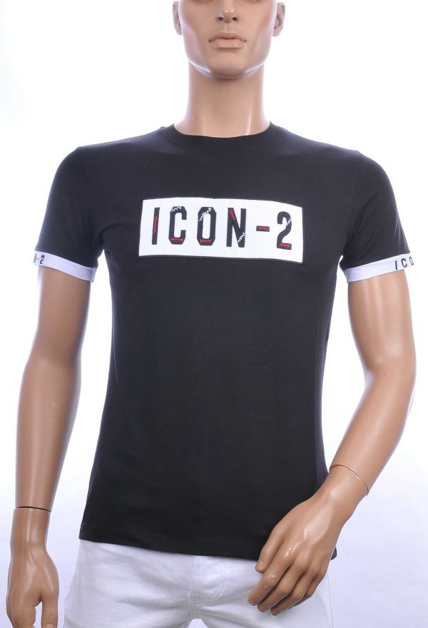 Ci-Borg trendy ICON-2 ronde hals heren T-shirt Zwart