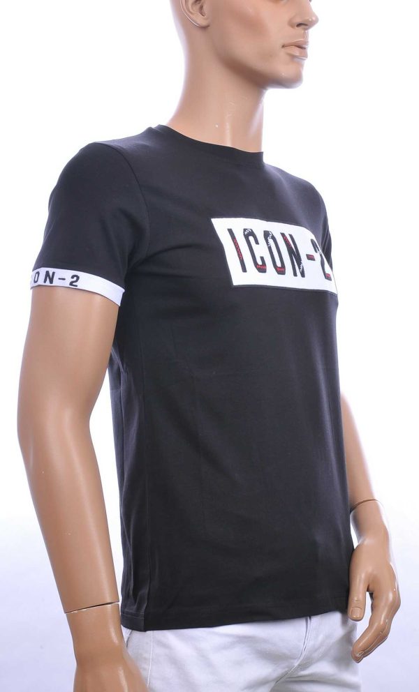 Ci-Borg trendy ICON-2 ronde hals heren T-shirt Zwart