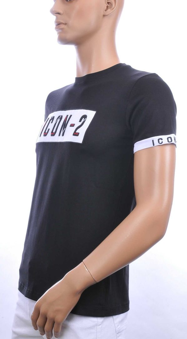 Ci-Borg trendy ICON-2 ronde hals heren T-shirt Zwart
