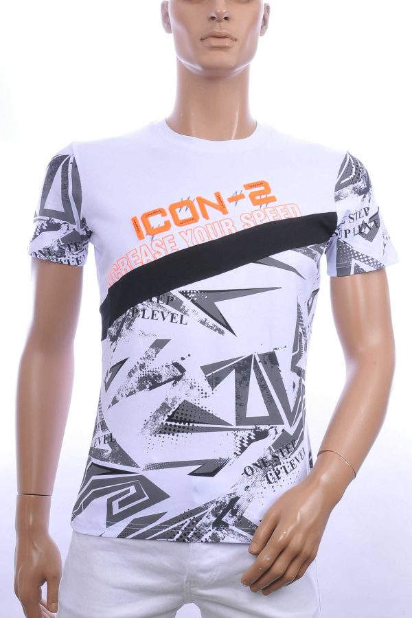 Ci-Borg trendy ICON-2 ronde hals heren T-shirt Wit