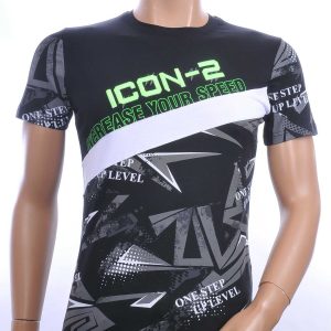 Ci-Borg trendy ICON-2 ronde hals heren T-shirt Zwart