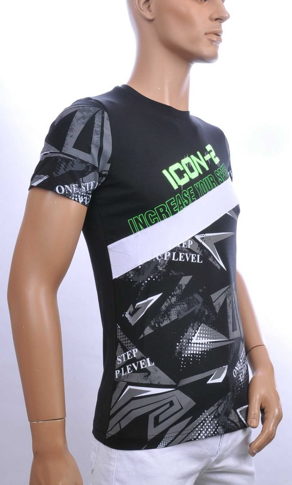 Ci-Borg trendy ICON-2 ronde hals heren T-shirt Zwart